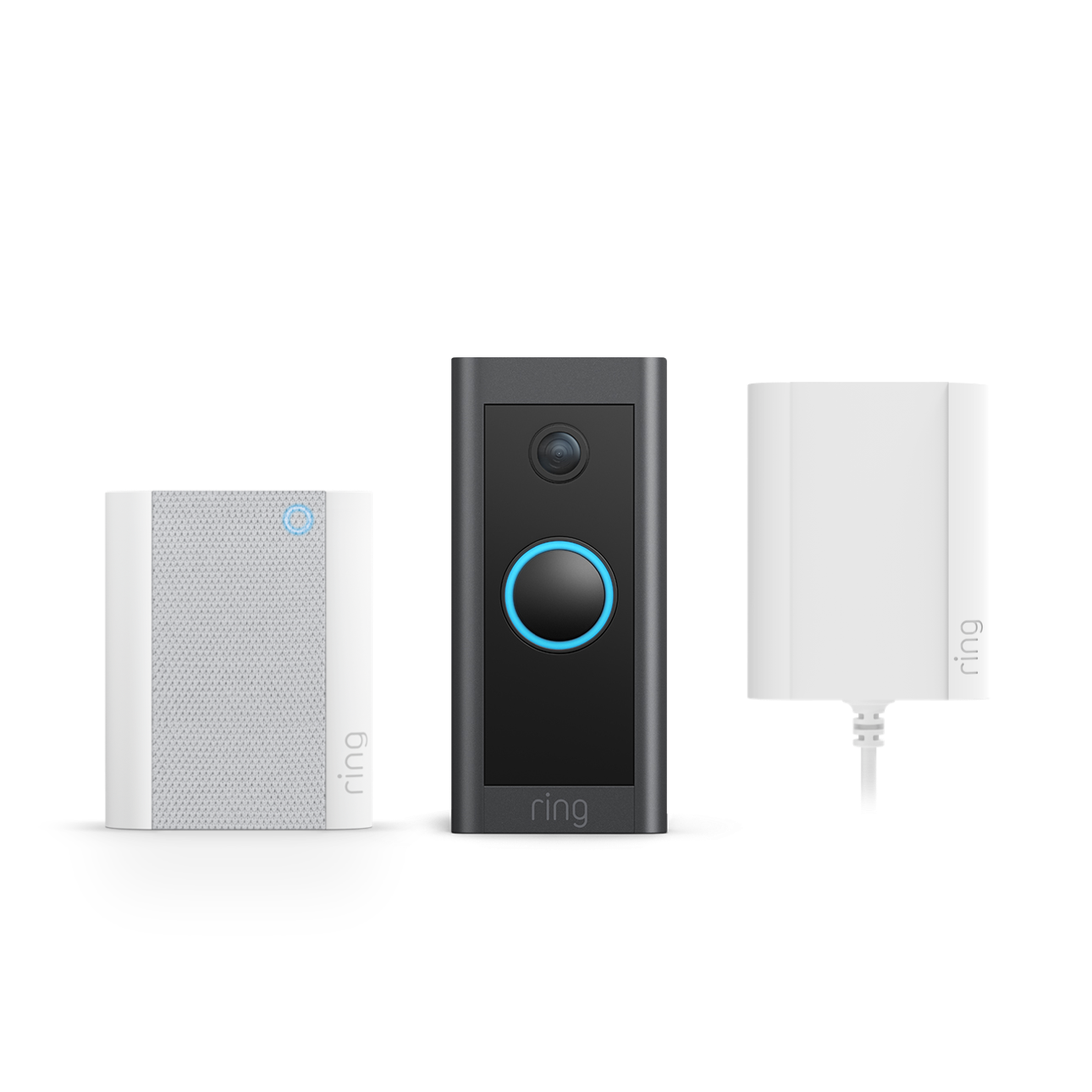 Videocitofono cablato plug-in + Chime (Video Doorbell Wired + Plug-In Adapter + Chime) - Nero