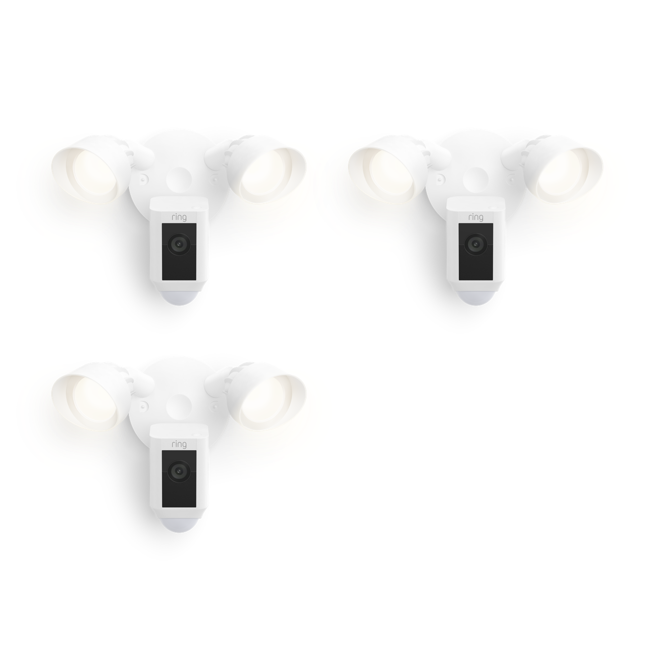 3er-Set Flutlichtkamera Plus Kabel (Floodlight Cam Wired Plus) - Weiß