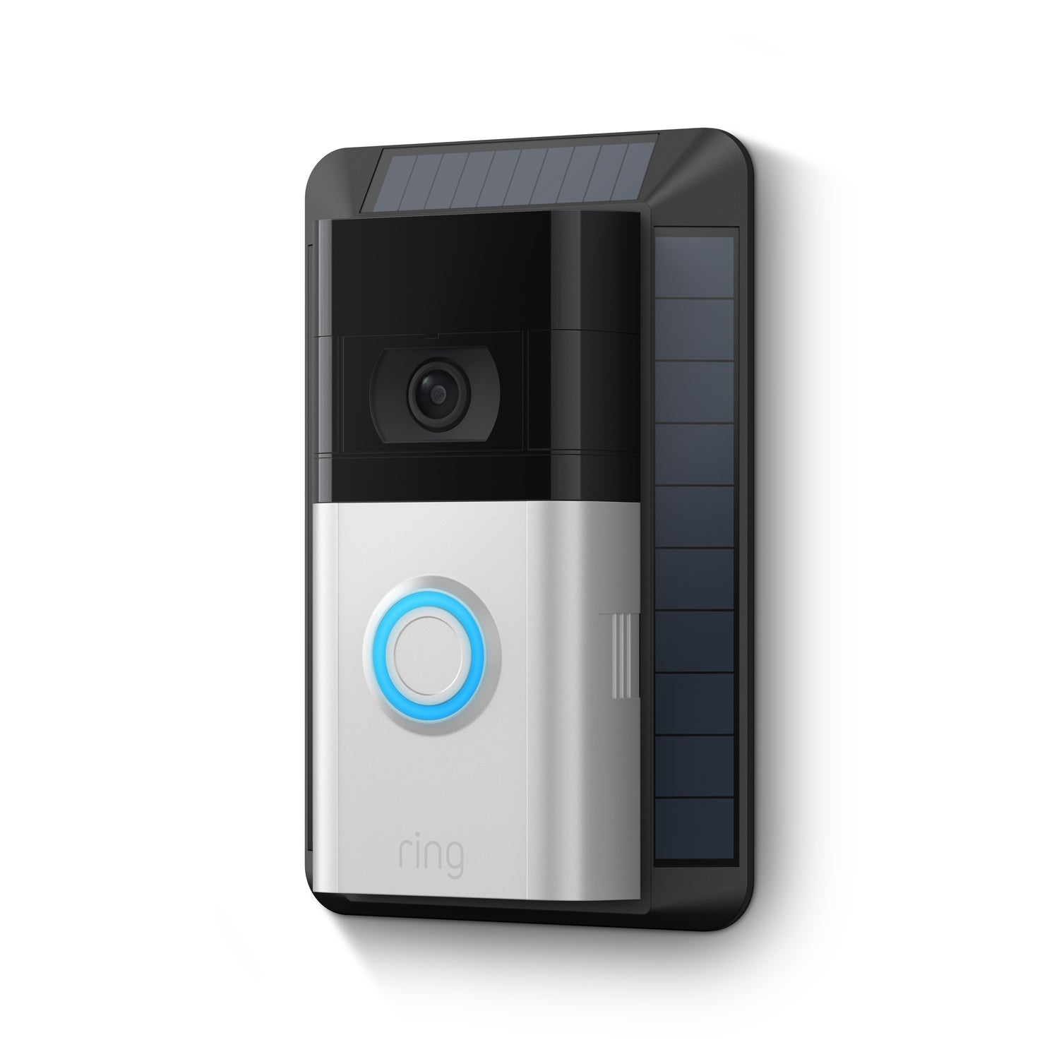 Solar Charger 2nd Generation for Battery Doorbells (Video Doorbell 2, Video Doorbell 3, Video Doorbell 3 Plus, Video Doorbell 4, Battery Video Doorbell Plus, Battery Video Doorbell Pro) - Black