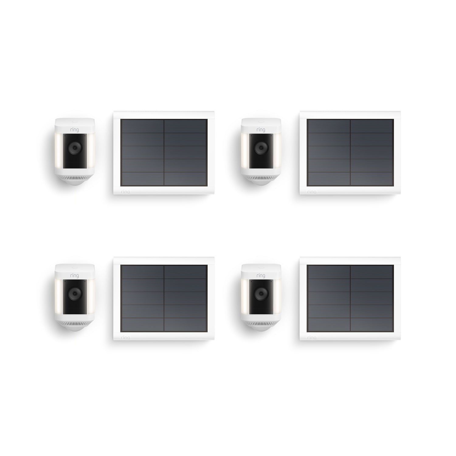 Pack de 4 cámaras Plus con luces solares (Spotlight Cam Plus) - Blanco