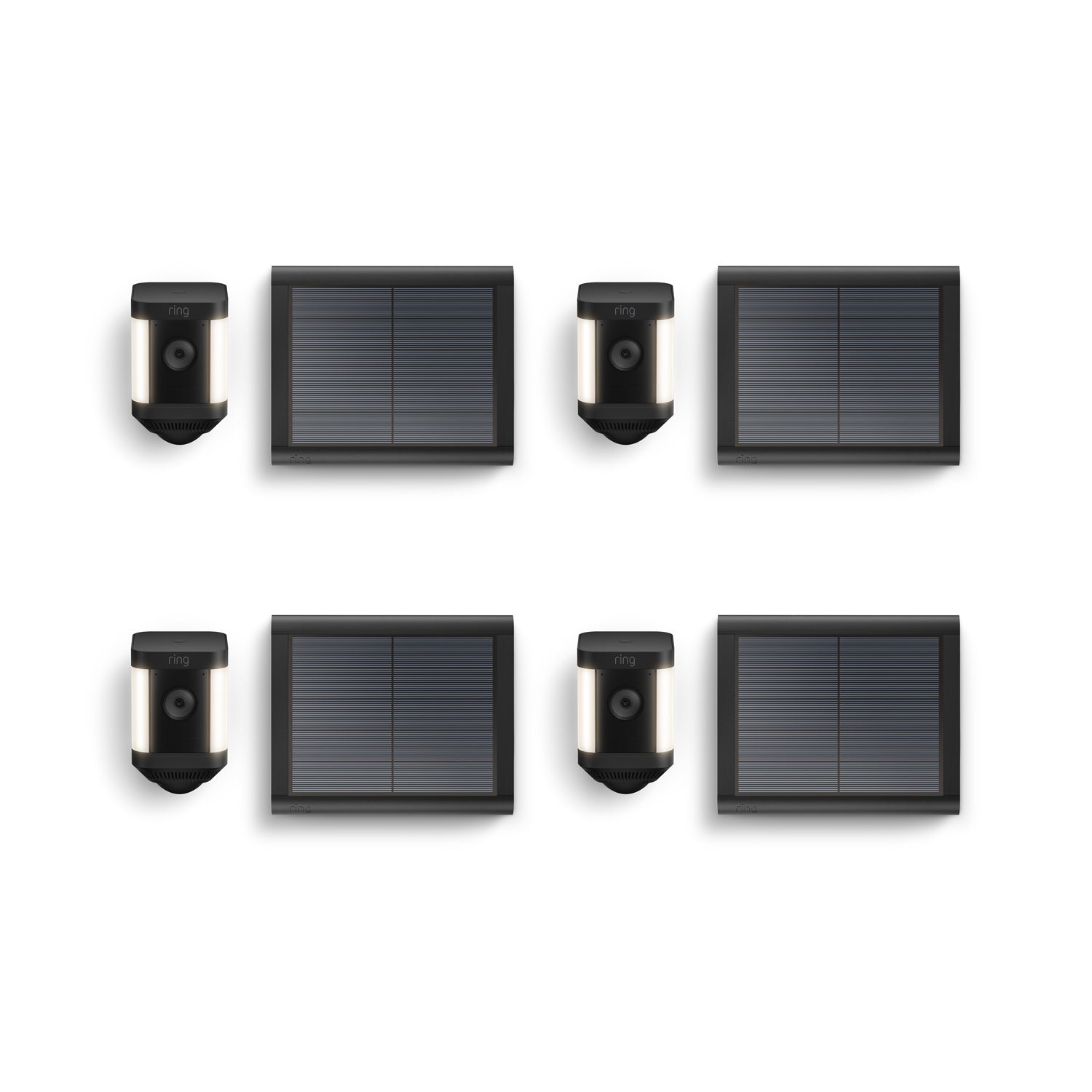 Pack de 4 cámaras Plus con luces solares (Spotlight Cam Plus) - Negro