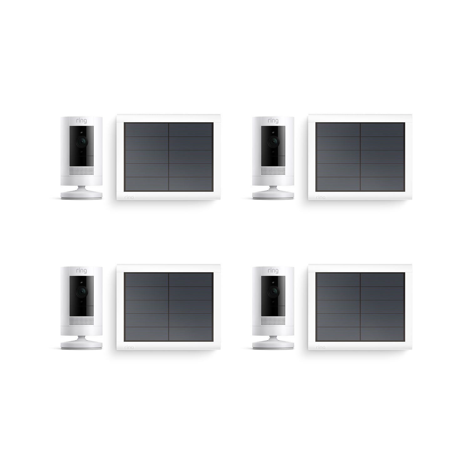 4-Pack Outdoor Security Camera | Stick Up Cam Solar - White