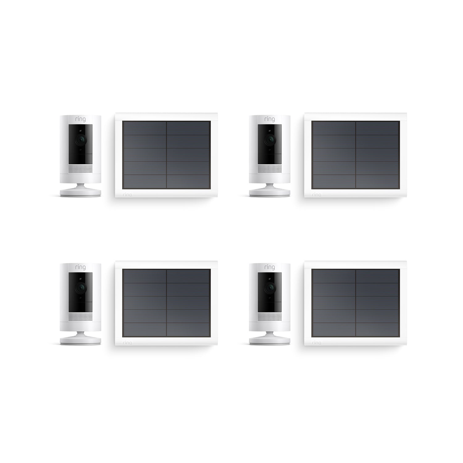 4-Pack Outdoor Security Camera | Stick Up Cam Solar - White