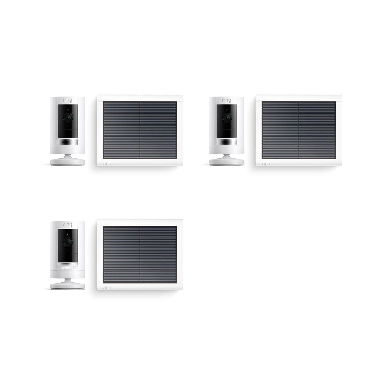 3-Pack Outdoor Security Camera | Stick Up Cam Solar - White