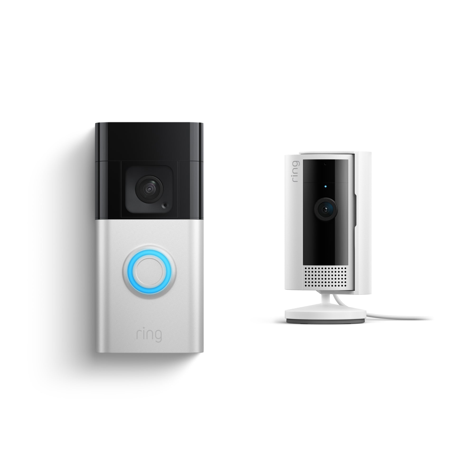 Videocitofono Plus a batteria + videocamera interna 2a gen. (Battery Video Doorbell Plus + Indoor Camera) - Nickel satinato