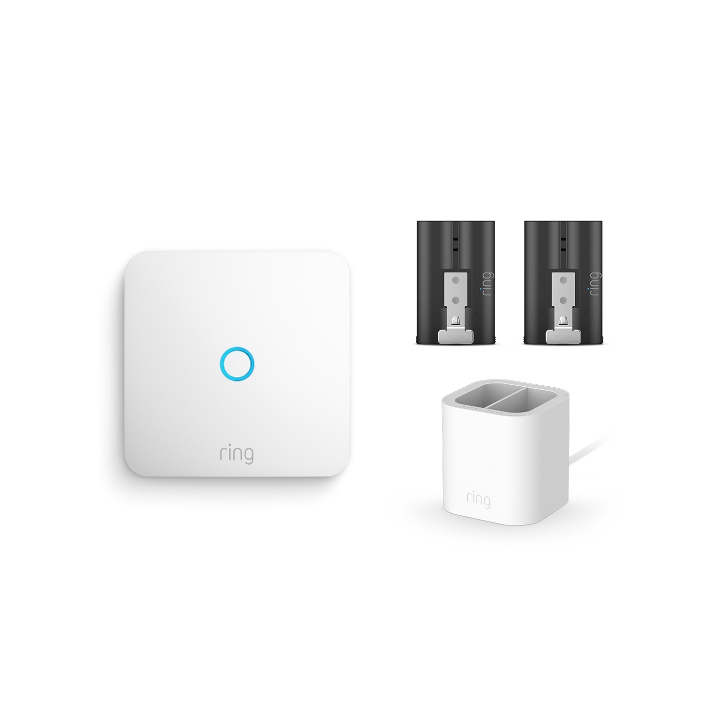 Ring Intercom + Quick Release Battery Pack + Charging Station - White