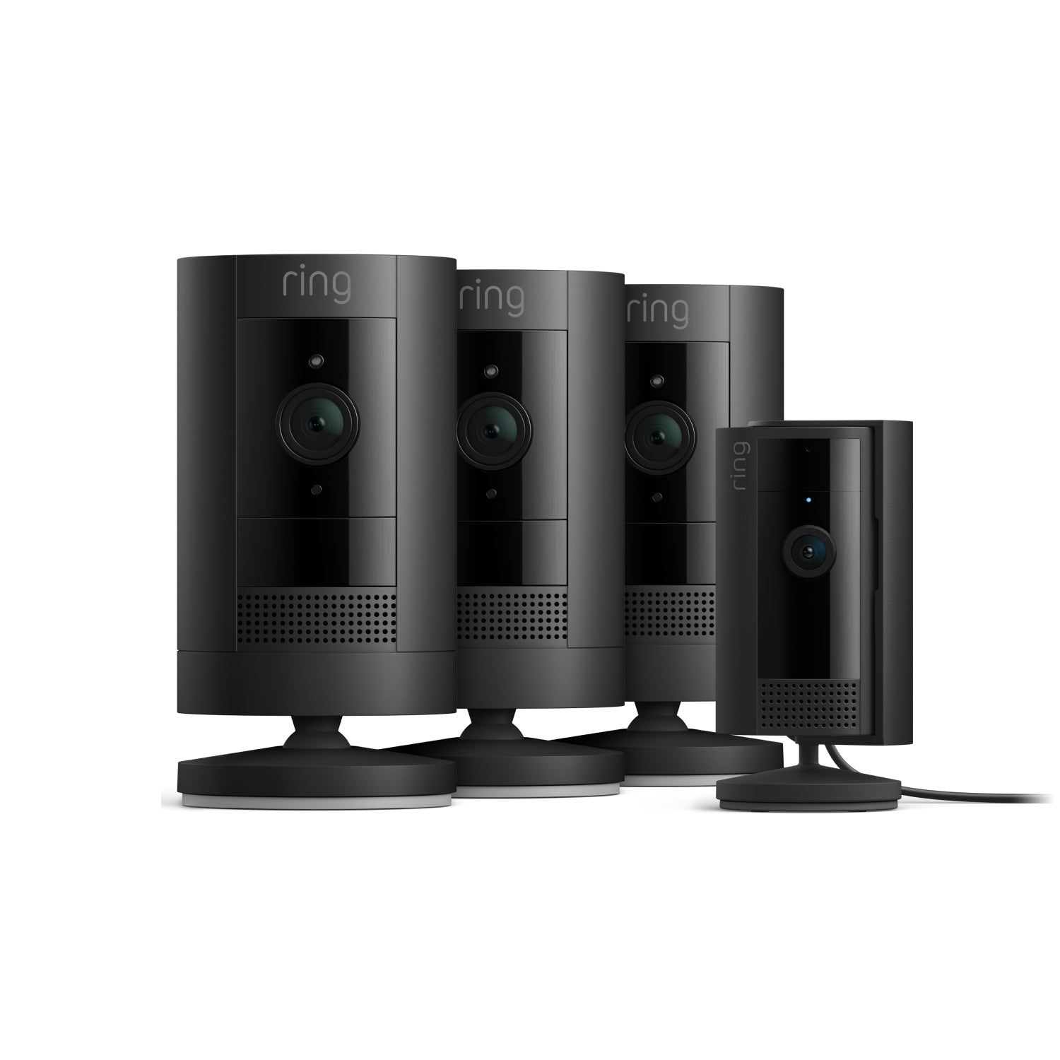 3-Pack Buitencamera op batterij + Indoor Camera 2de generatie (Stick Up Cam + Indoor Camera) - Zwart