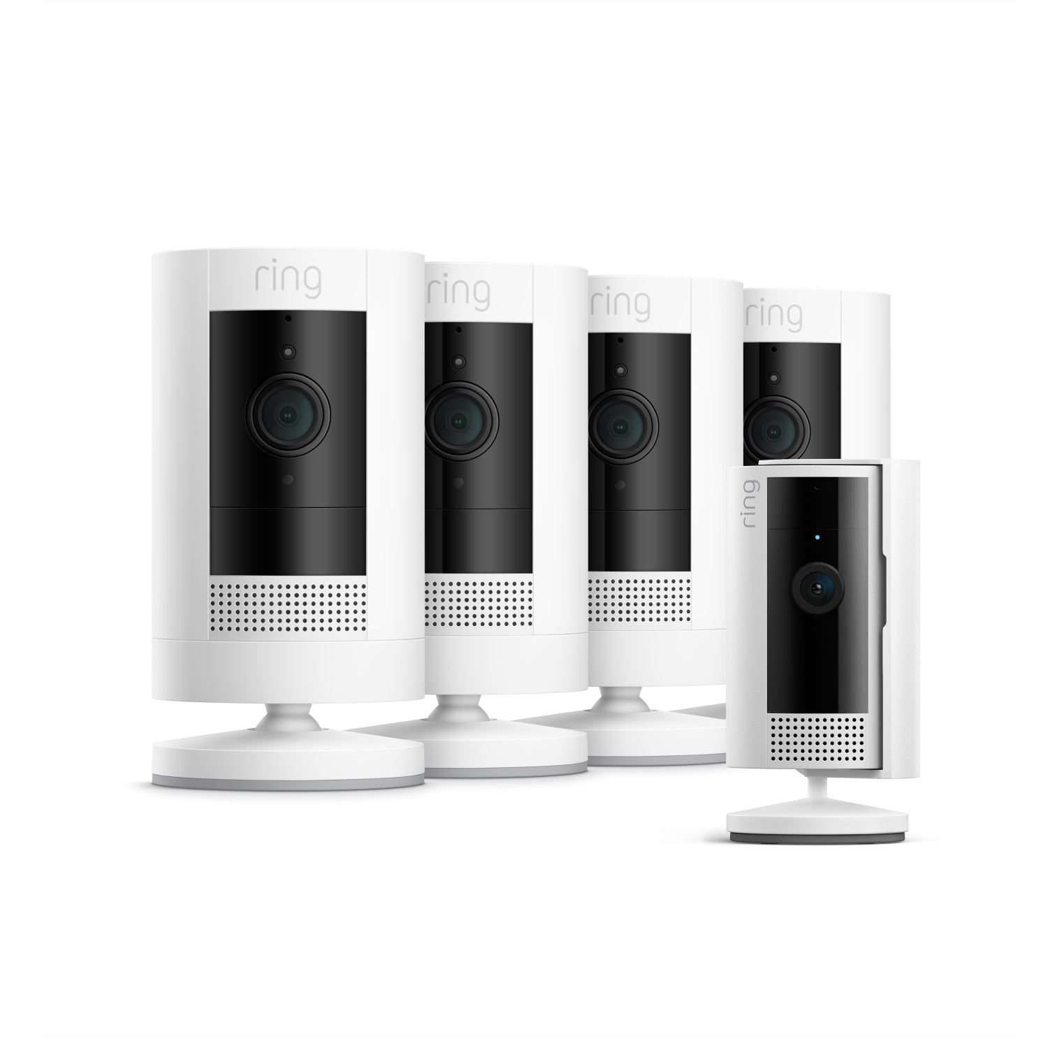 4-Pack Outdoor Camera Battery + Indoor Camera 2nd Gen (UK adapter) - White