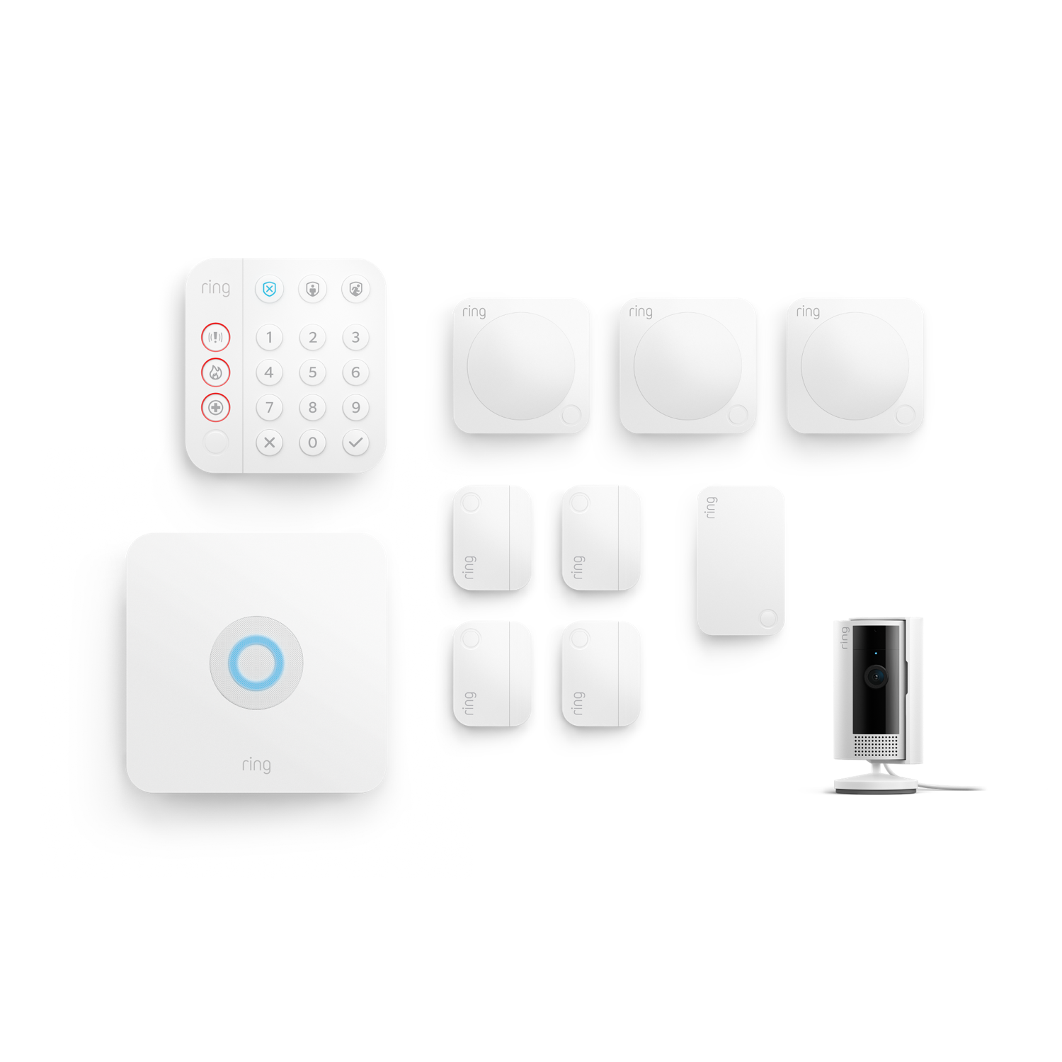 Kit Ring Alarm + caméra intérieure 2e gén. - L - Blanc