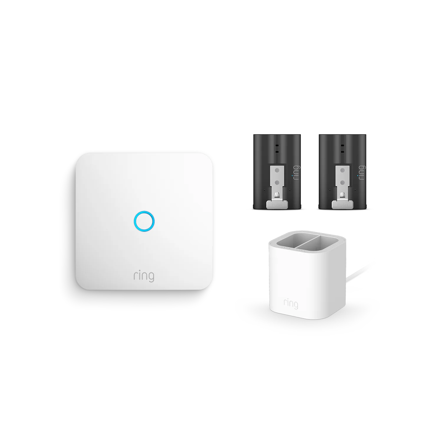 Ring Intercom + Batterie Rechargeable + Station de chargement - Blanc