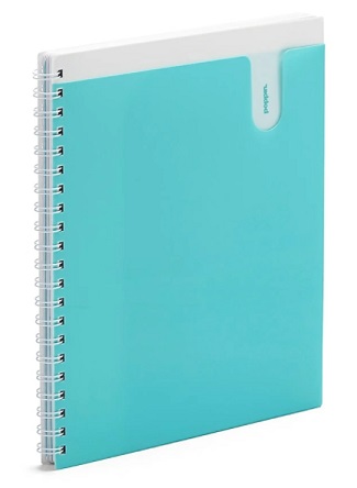 Poppin 3-Subject Pocket Spiral Notebook, Aqua