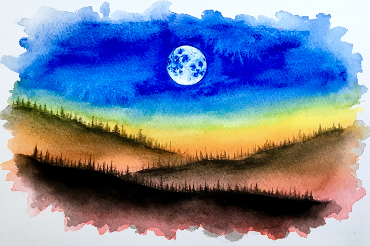Moonshine watercolor