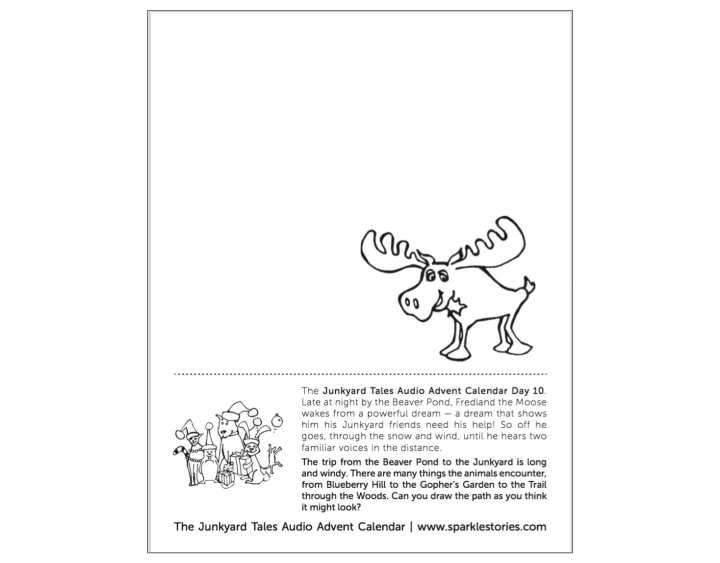 Junkyard Tales Audio Advent Calendar Printable Coloring Page: Day 10 – Fredland