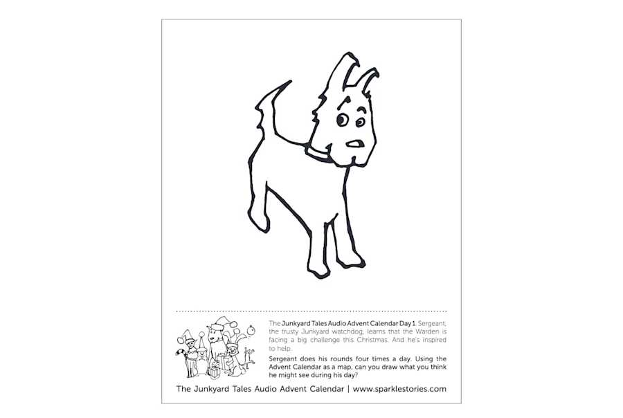 The Junkyard Tales Audio Advent Calendar Printable Coloring Page: Day 1 ...