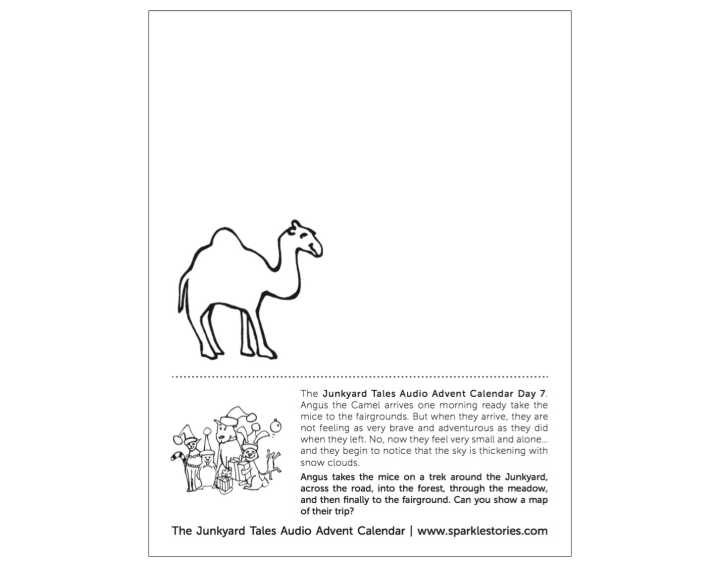 Junkyard Tales Audio Advent Calendar Printable Coloring Page: Day 7 – Angus