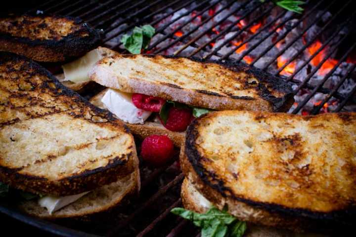 campfire raspberry basil grilled cheese sandwiches 8 | www.sparklestories.com| by thistle by thimble