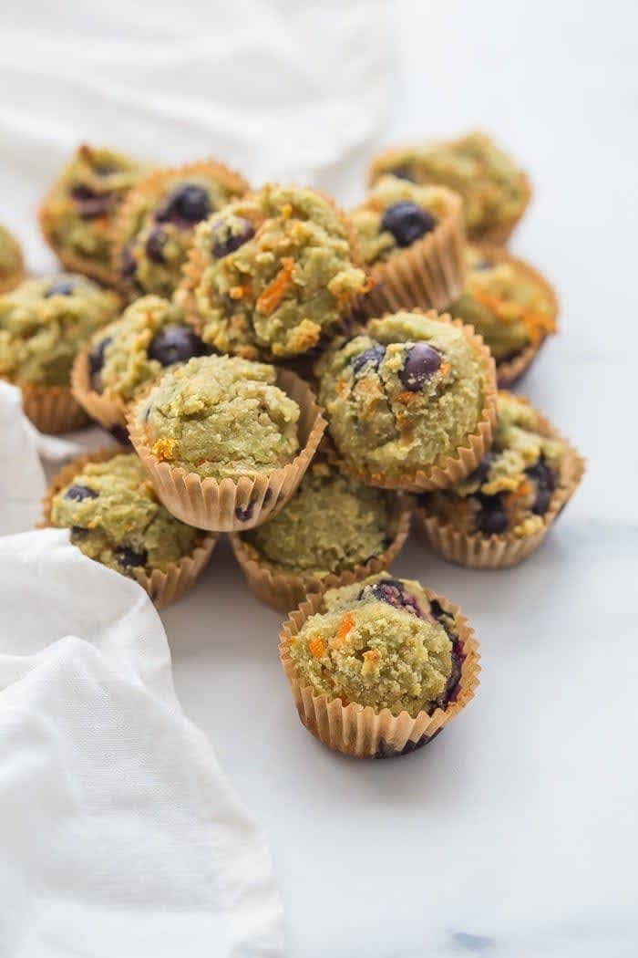 Gluten-Free Muffins for Kids with Blueberries and Avocado