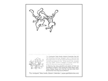 Junkyard Tales Audio Advent Calendar Printable Coloring Page