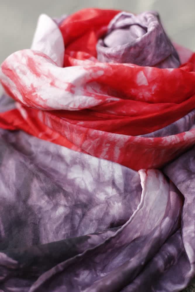 Sparkle Stories - Red and Purple Hand Dyed Playsilk