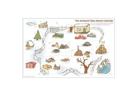 Tutorial:  the Junkyard Tales PRINTABLE Advent Calendar