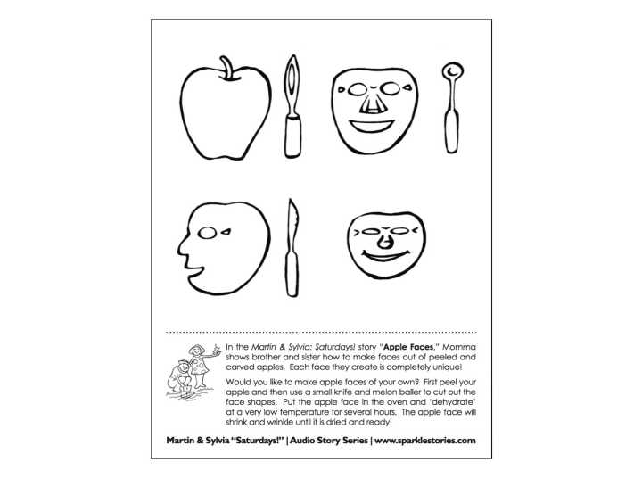 Martin & Sylvia's: Saturdays! Printable Project Page: Apple Faces