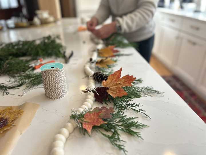 Nature School Project: Waxed Leaf Garland