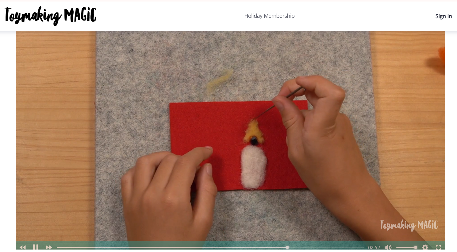 Video still of felted matchbook covers