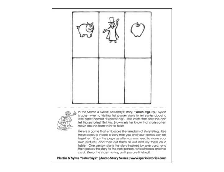Martin & Sylvia's: Saturdays! Printable Project Page: Story Cards