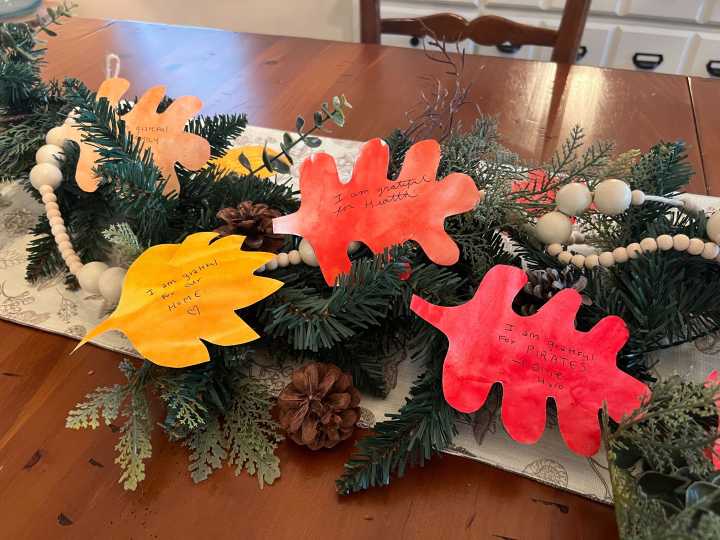 Gratitude Leaves Nature Table 