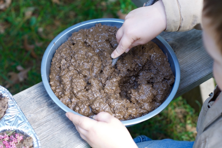 Mud Pies And Mud Ball Critters Sparkle Stories   Mud Pie Stirring 