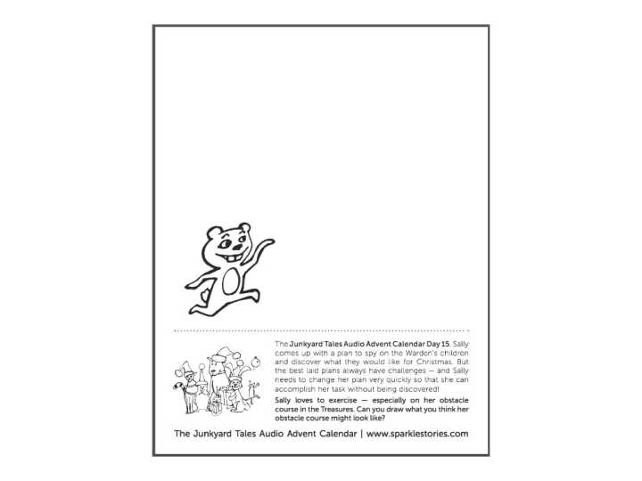 Junkyard Tales Audio Advent Calendar Printable Coloring Page: Day 15 – Sally