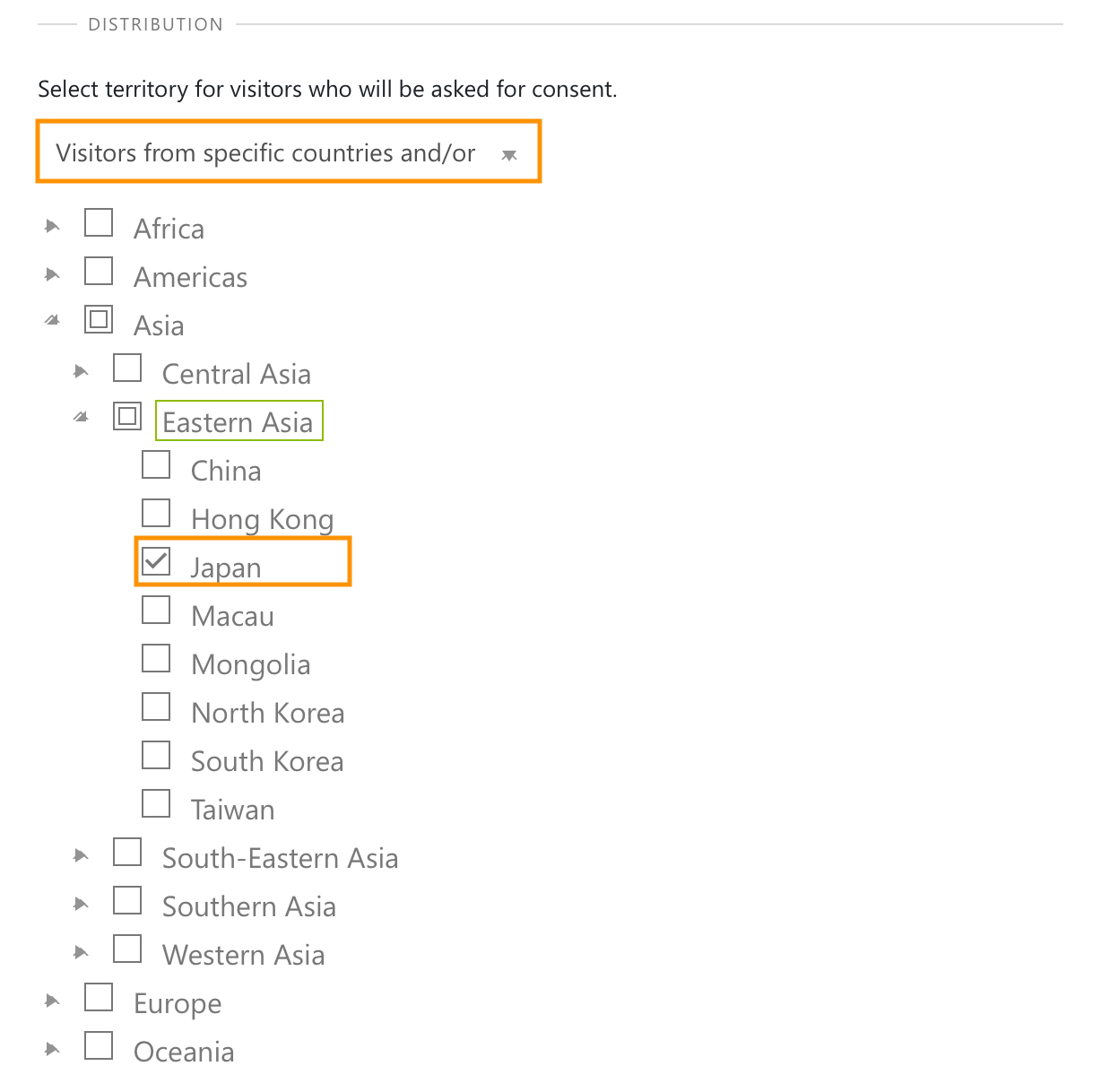 Distribution specific-countries