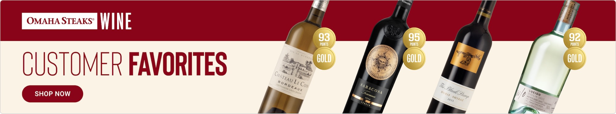 Omaha Steaks Wine Customer Favorites: Shop Now