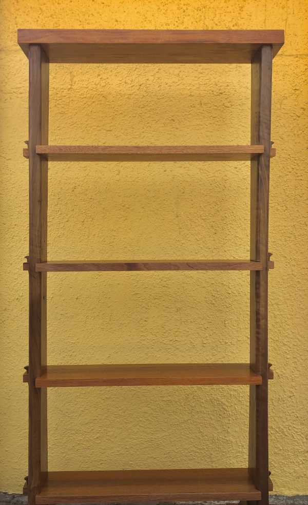 front view walnut bookcase