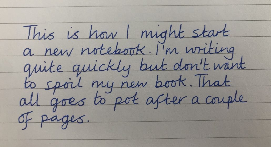 new notebook writing
