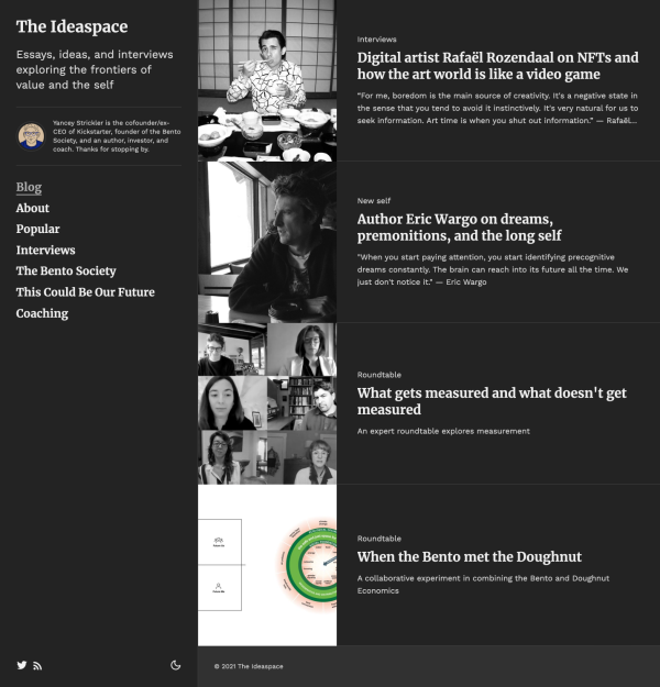 The Ideaspace website screenshot