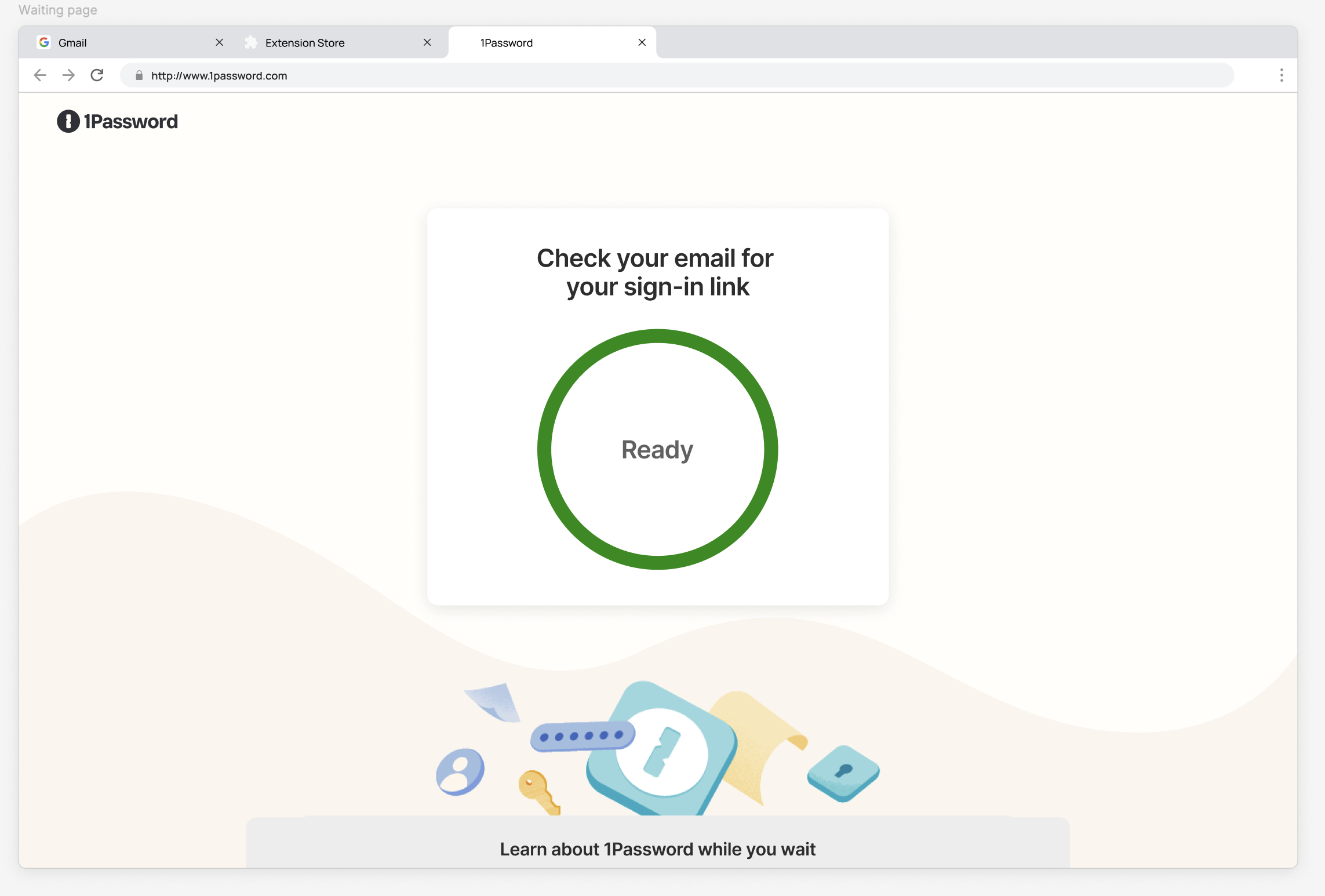 A screenshot of the new scim waiting screen once ready.