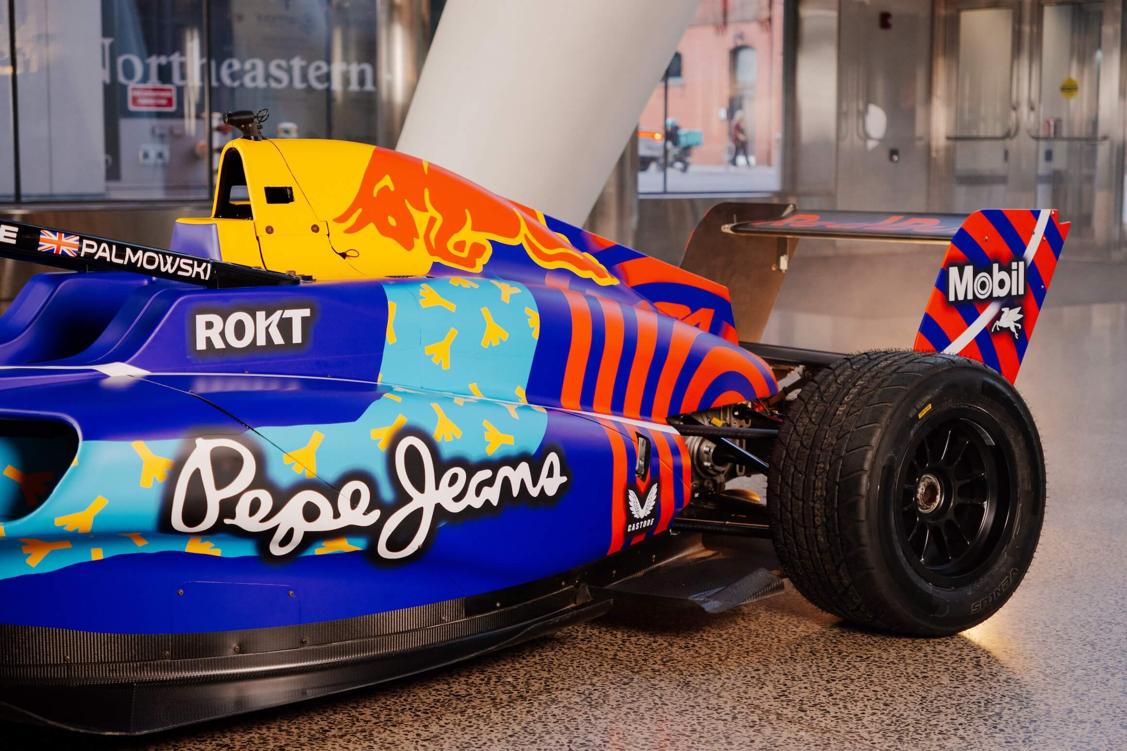 A photo of the back side of the car showcasing the ripples.