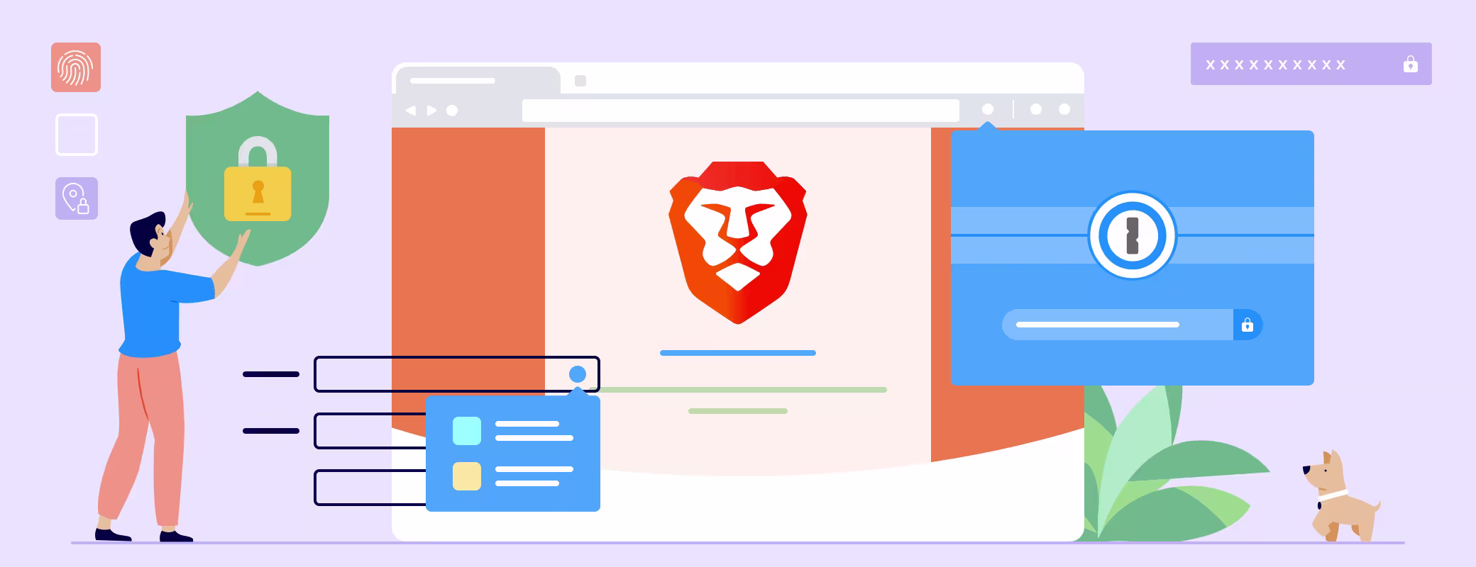 Testing out Brave with 1Password X