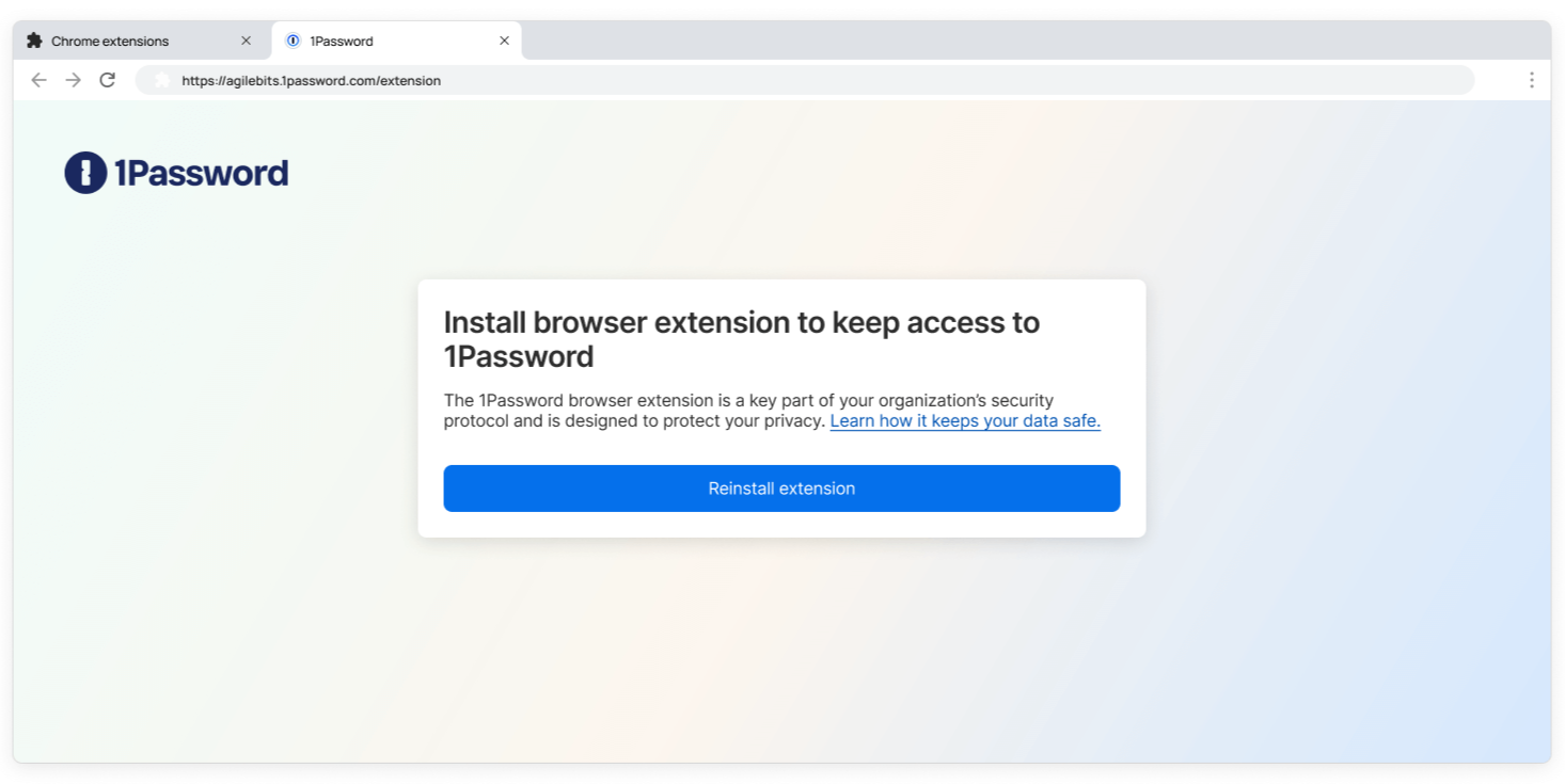 Users land on a post-delete redirect page after removing the extension.