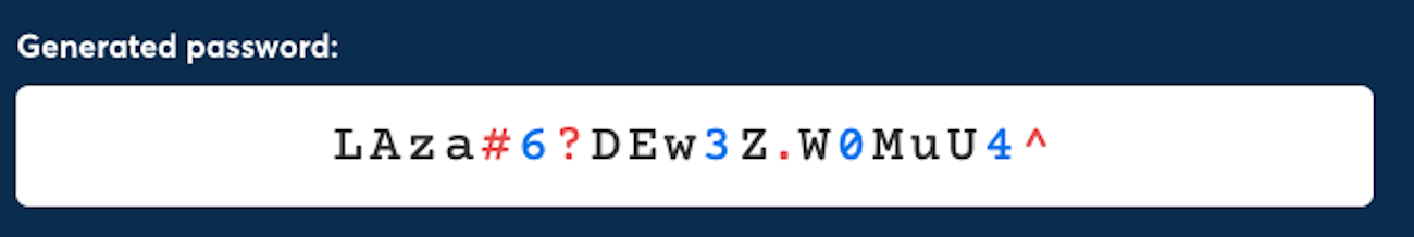 A strong password generated by 1Password.
