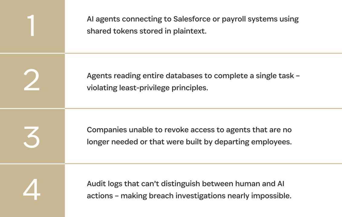 A list of security risks tied to agentic AI from the ebook.