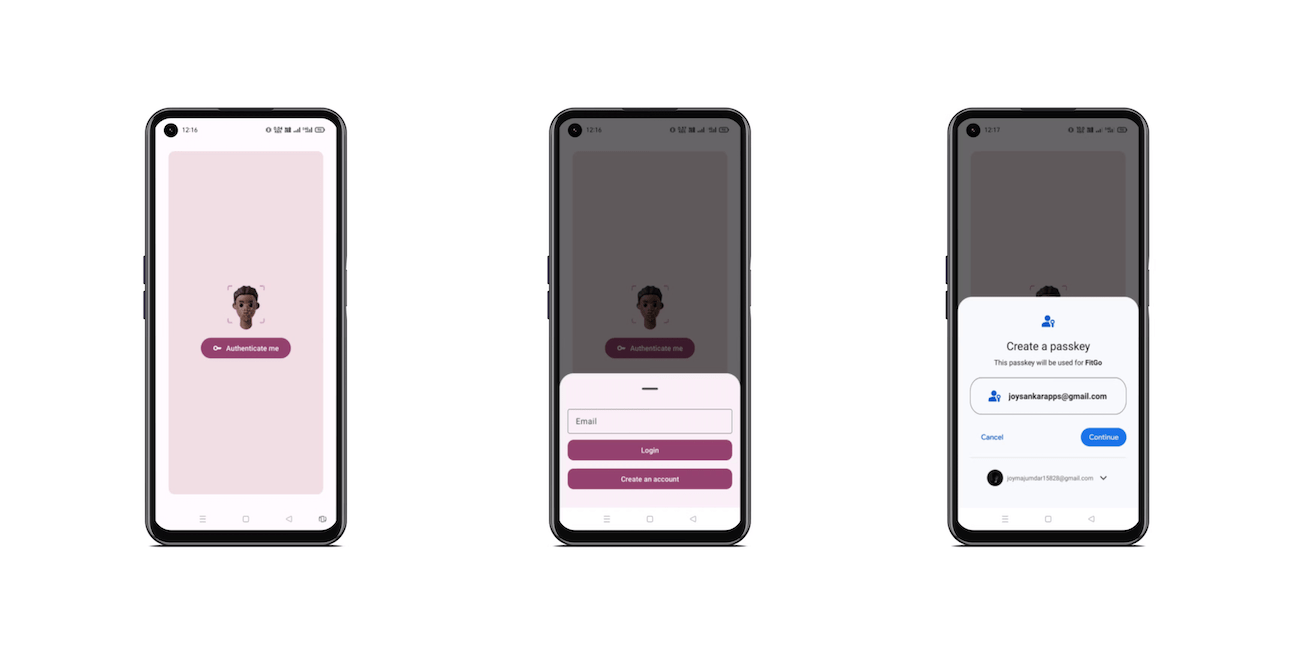 Authentication flow for FitGo, Joysankar Majumdar's entry in the 2023 1Password Hackathon