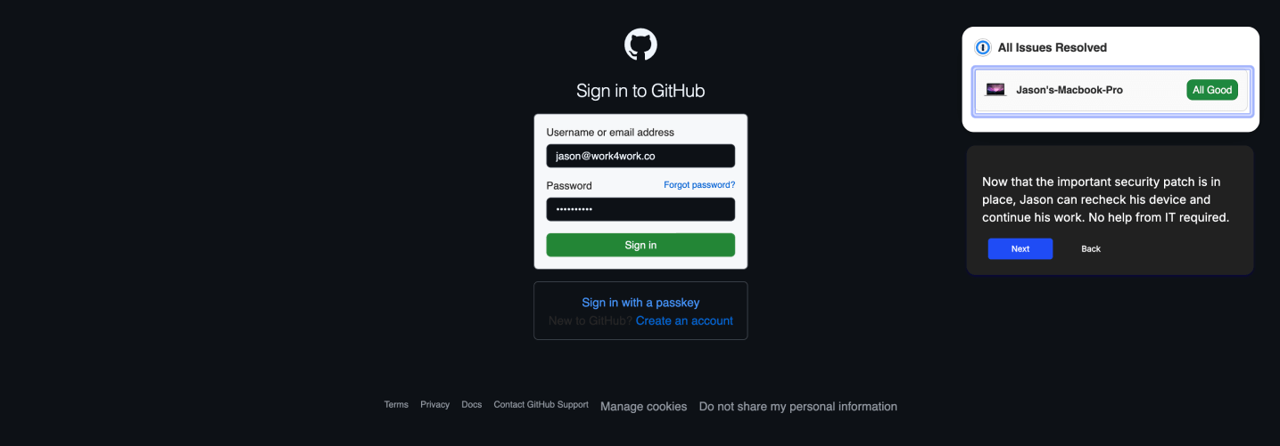 A screenshot of a successful re-check.