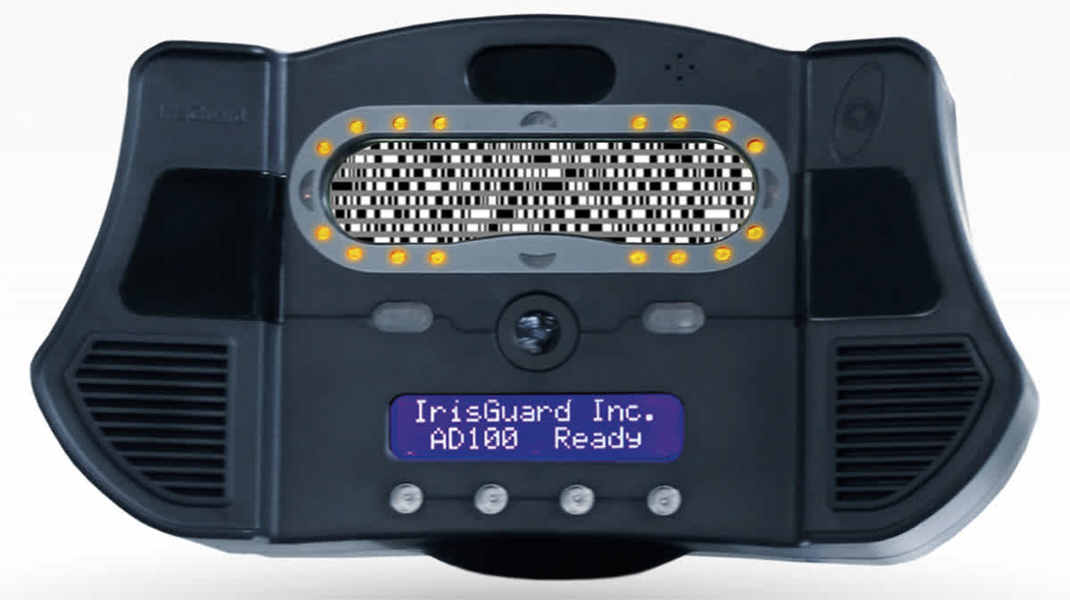 Iris scanner, EyeGuard® AD100 device by irisguard. Credit: Ariana Dongus
