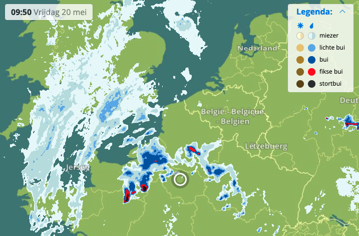 Radar Europa. 20 mei 2022 9:50 uur