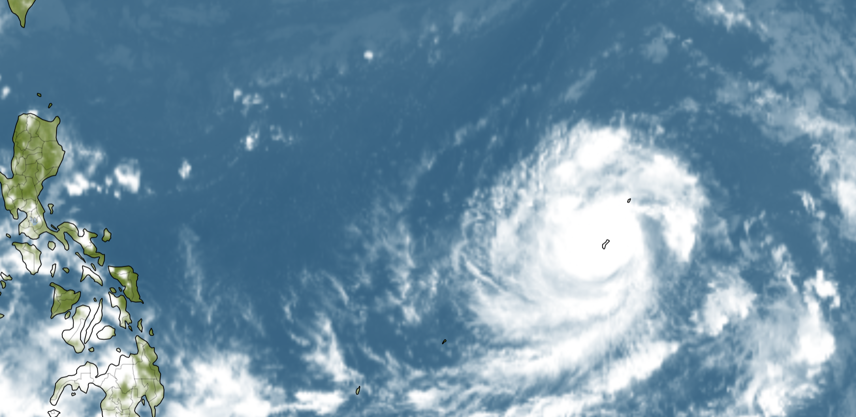 Tyfoon Mawar ligt op dit moment pal boven Guam.