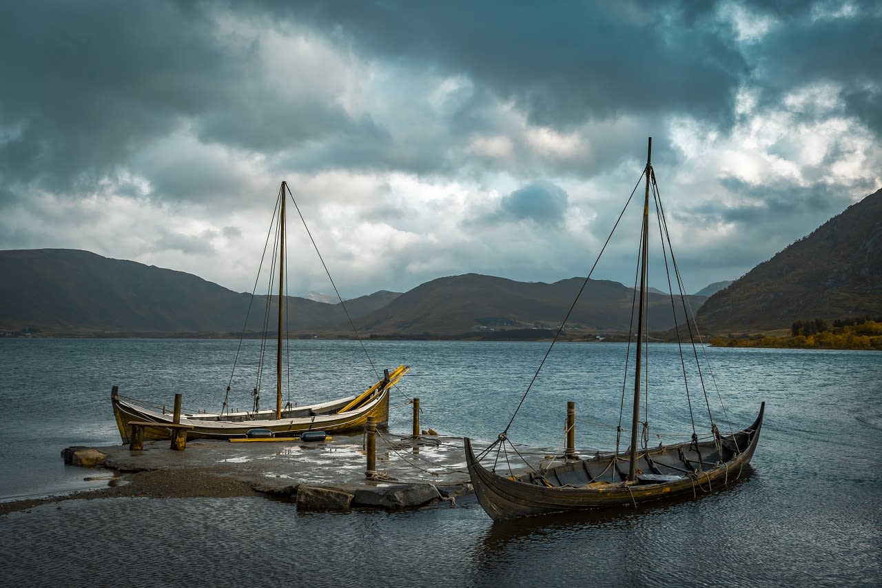 Vikingschip Lofoten Noorwegen