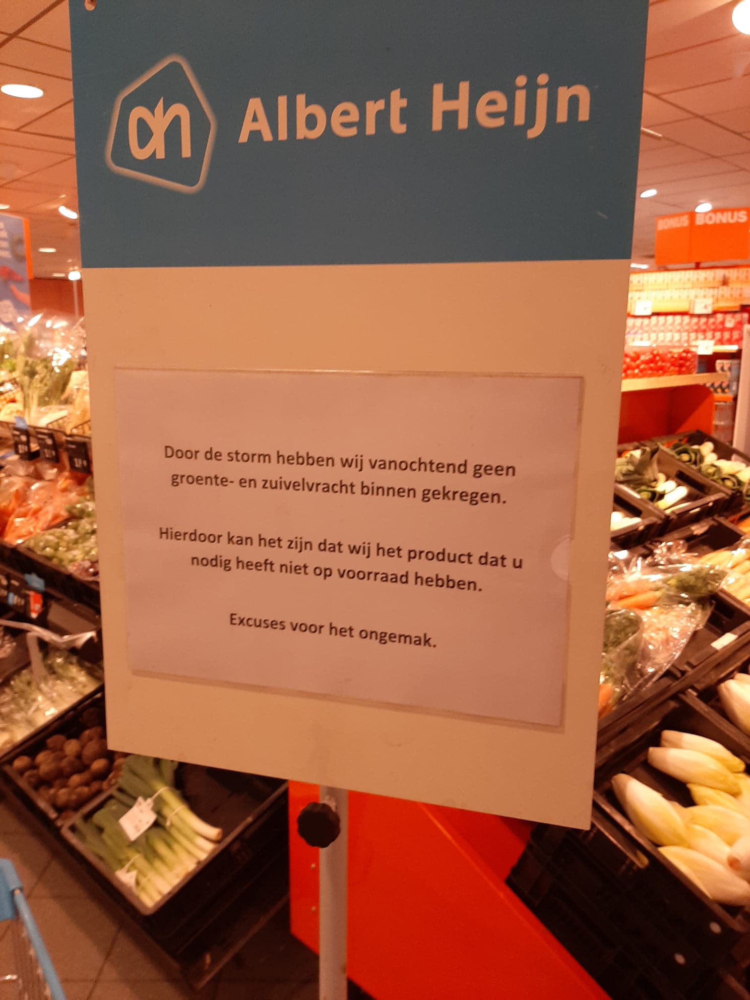 Minder producten in supermarkt