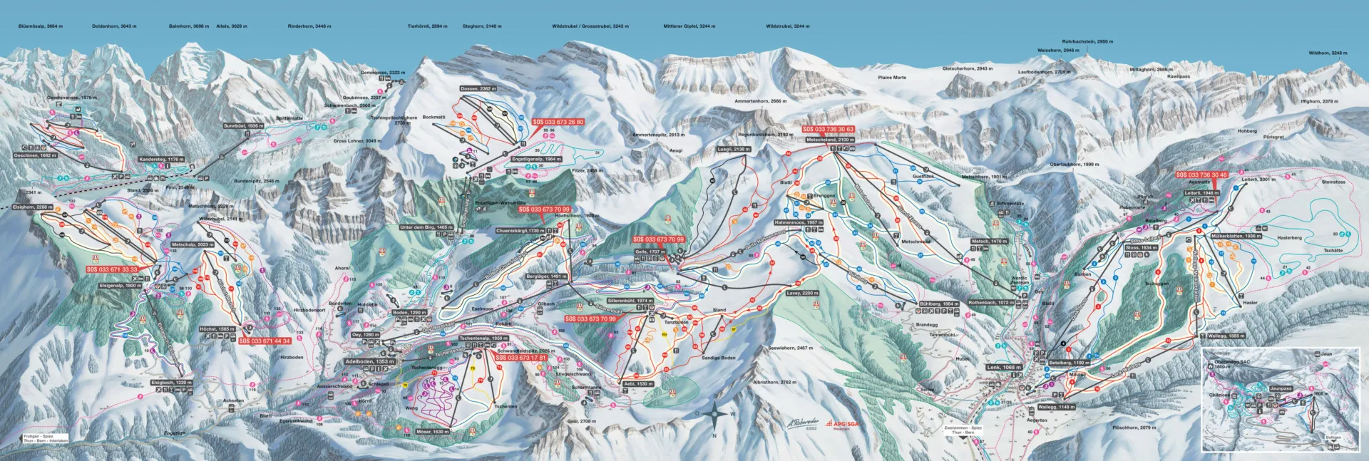 Het skigebied Adelboden-Lenk